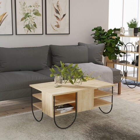 Masuta de cafea Norfolk Oak, Decortie, 94x60x45 dt, stejar 94x60x45 imagine noua 2022