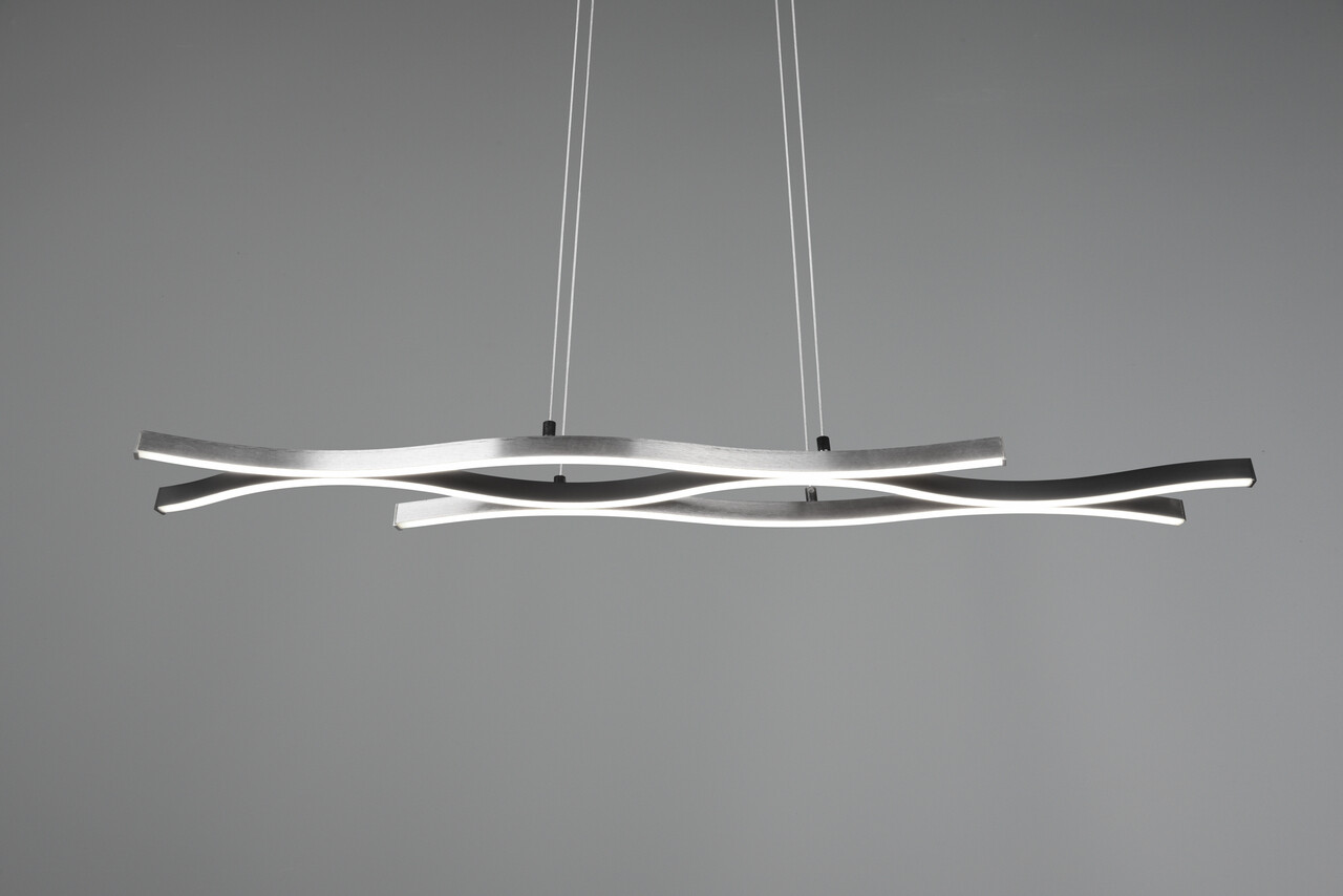 Lustra Blaze, TRIO, 107.5x15.5x150 cm, 35W, 1x SMD LED, metal, argintiu/negru