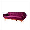 Set canapea extensibilă, Unique Design, 867UNQ1594, Lemn de carpen, Rosu claret