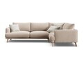 Coltar dreapta 4 locuri, Naomi, Micadoni Home, 280x195x75 cm, catifea, bej