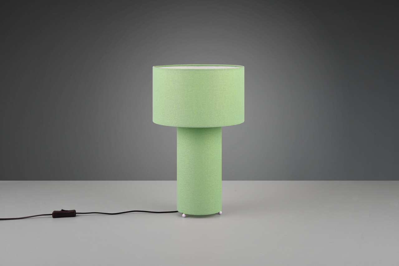 Lampa de masa Bale, TRIO, 24x40 cm, 10W, 2x E27, textil, verde