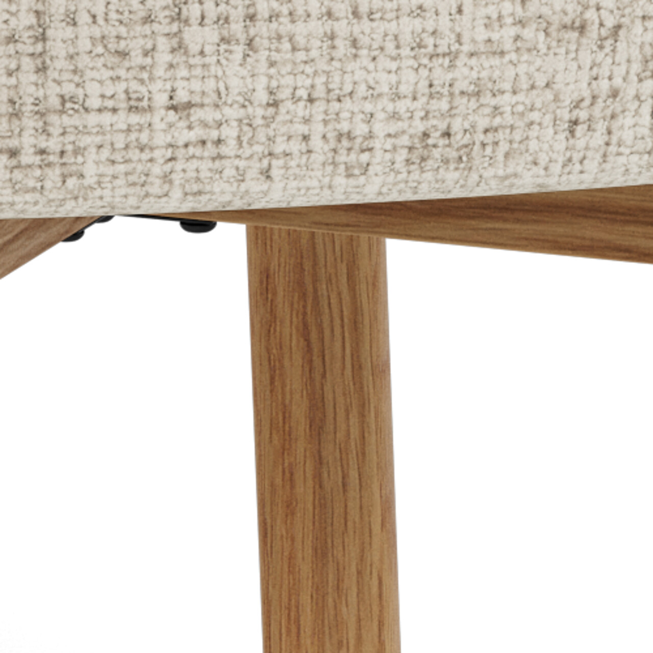 Scaun Darlene, Actona, 55.5x60x80.5 cm, tesatura Chenille/lemn de stejar, bej/natural - view 4