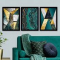 Set 3 tablouri decorative, 3SC37, MDF, Plastic, Multicolor