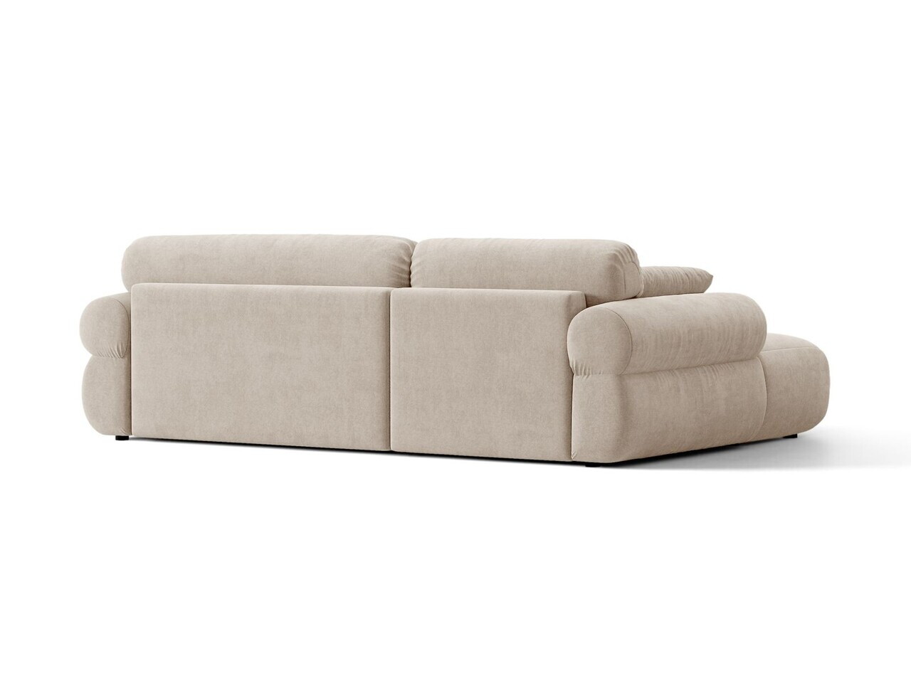 Coltar stanga 4 locuri, Ophelia, Micadoni Home, 256x164x84 cm, tesatura structurata, bej — imaginea 7