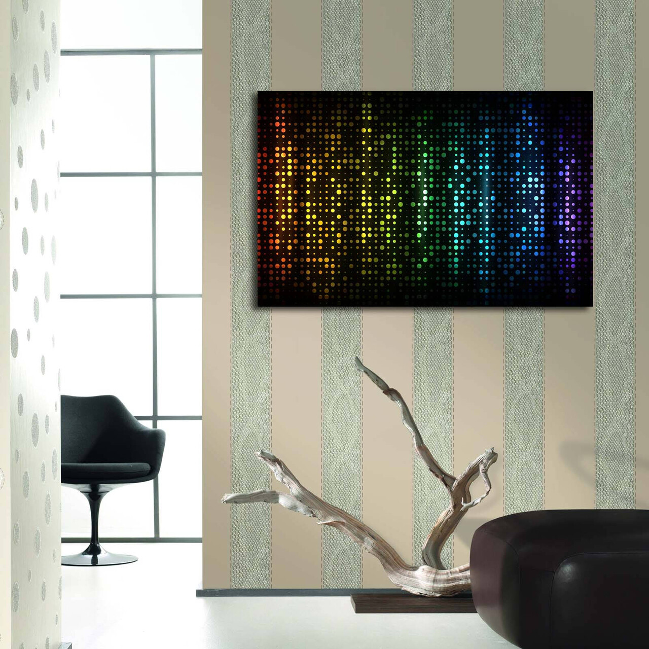 Tablou decorativ cu lumina LED, 4570İACT-37, Dimensiune: 45 x 70 cm, Multicolor - view 2