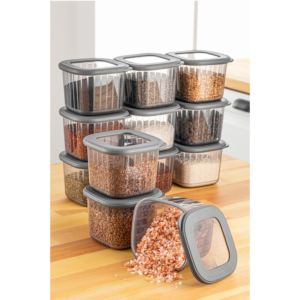 Set recipiente depozitare, Hermia, 964FRM1192, PLASTIC, Antracit — imaginea 3