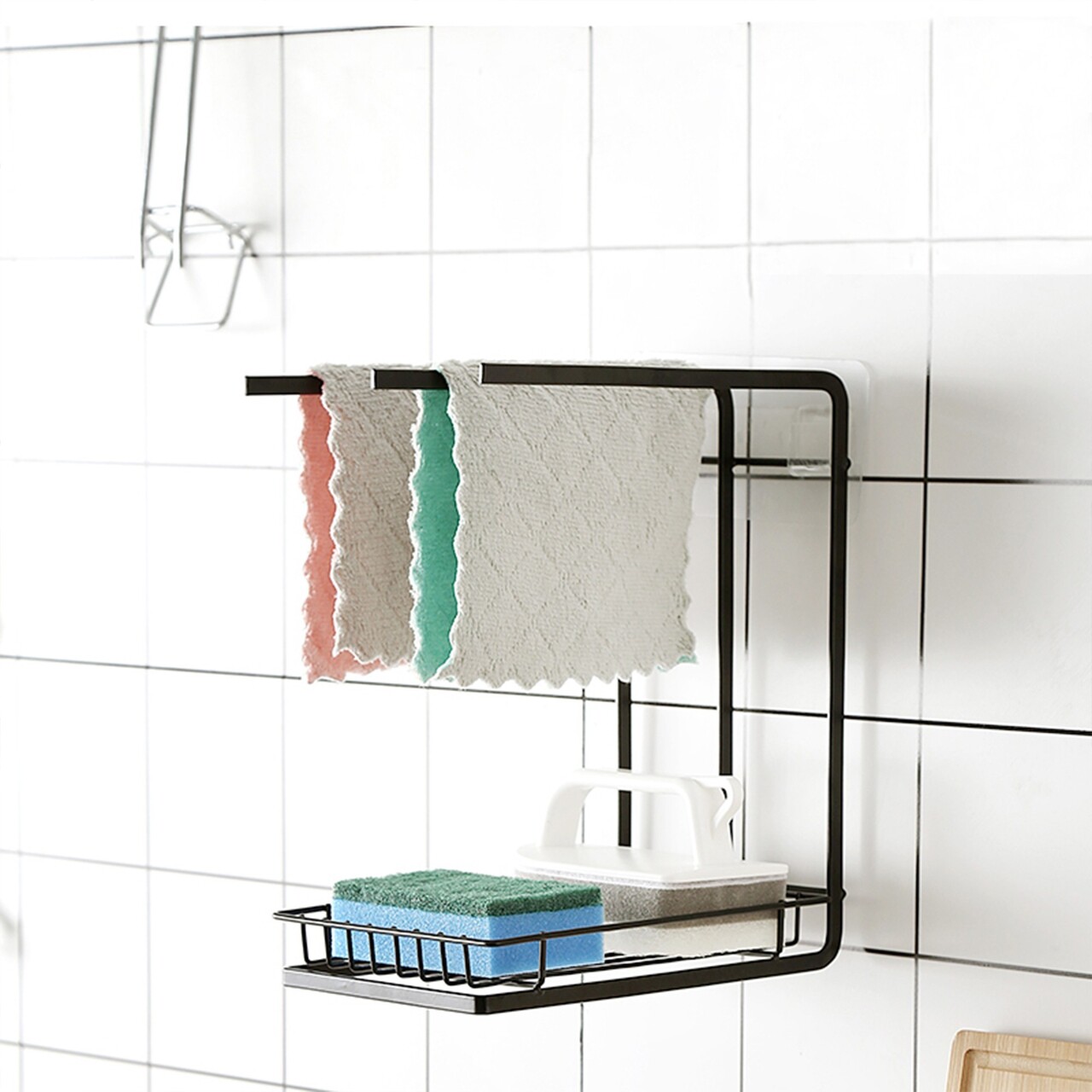 Suport bureti de bucatarie, otel carbon, 21x14,5x26cm - Zokura - imagine 2