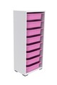 Dulap multifunctional, Estella, Cara 8N, Alb/Roz