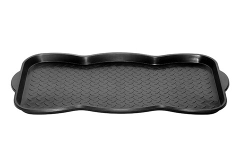 Covoras de intrare vogan, decorino, 38x74 cm, polietilena, negru