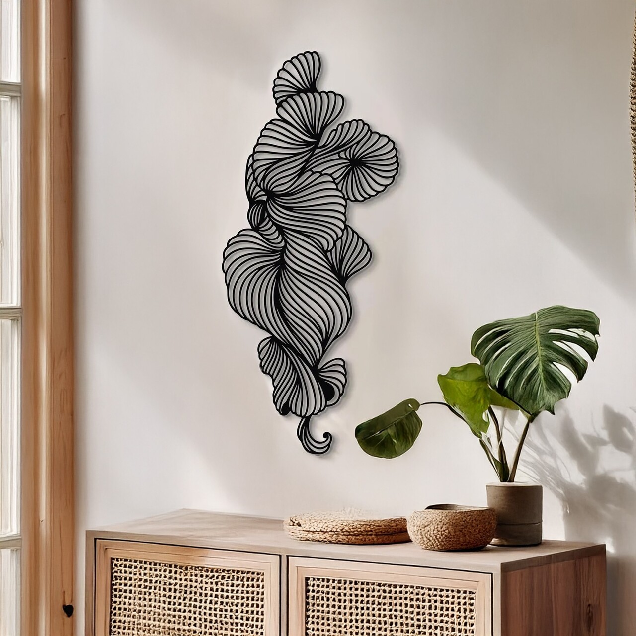 Decoratiune de perete, DCV-1002-MT, Dimensiune: 50 x 20 cm, Negru