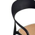 Scaun de gradina Ember, Pakoworld, 52.5x56.5x81 cm, polipropilena cu protectie UV, alb/negru