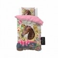 Lenjerie de pat pentru o persoana, Lovely Horse Pink, Royal Textile,  100% bumbac