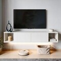 Comoda TV, Hanah Home, Twist LED, 160x29x29 cm, Alb