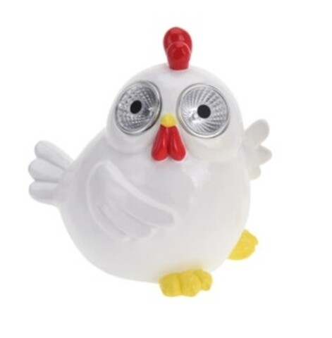 Poza Lampa de gradina Chicken, 16x13x15.5 cm, poliston, alb