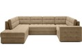 Coltar extensibil stanga 5 locuri ELTAP, LT-09MO, Blewett, 299x198x82 cm, lemn/poliester, maro deschis