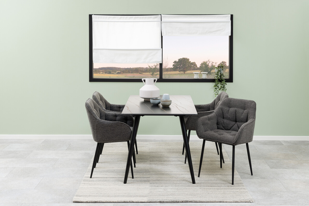 Scaun Brooke, Actona, 58x55x83 cm, tesatura Boucle/otel, antracit - view 6