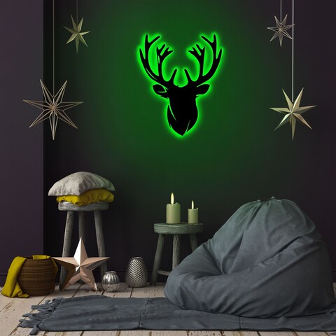 Lampa de perete Deer 2, Neon Graph, 25×30 cm, verde mezoni.ro