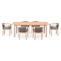 Set mobilier pentru gradina/terasa, 6 scaune si masa, SALSA,  lemn de teak, natur/gri