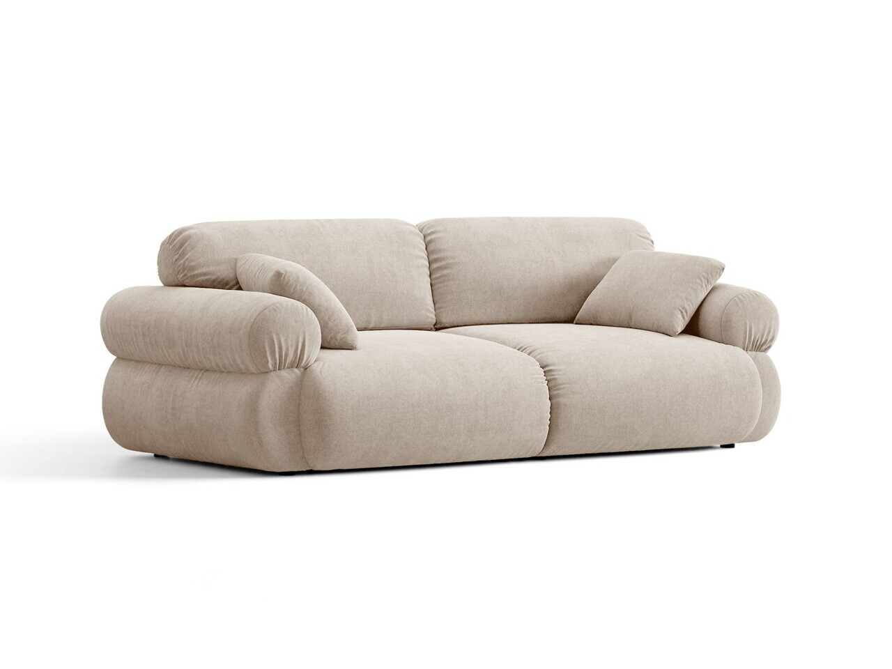 Canapea 3 locuri, Ophelia, Micadoni Home, 217x100x84 cm, tesatura structurata, bej — imaginea 2
