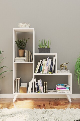 Biblioteca nisa, elegance, 88x20x106 cm, alb