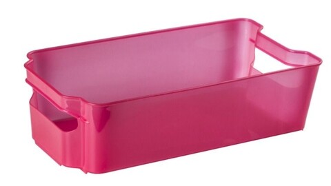Cutie depozitare tip sertar pentru frigider nati, domotti, 16x32x8.5 cm, rosu transparent