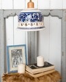 Lustra Radacini Laleaua decor albastru, Deco Republic, E27, 1x60W, ceramica autentica Corund
