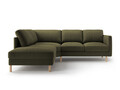 Coltar stanga 4 locuri, Eden, Micadoni, 267x234x90 cm, catifea, verde muschi melanj