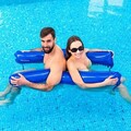 Hamac plutitor dublu pentru piscina Twolok InnovaGoods, 135 x 131.5 cm, albastru