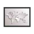 Tablou decorativ, World (40 x 55), MDF , Polistiren, Alb/Negru
