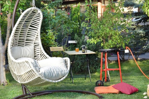 Leagan gradina/terasa, valovi, kule, 110x196x110 cm, metal, crem