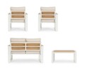 Set mobilier pentru gradina/terasa 4 piese Leandro, Bizzotto, aluminiu/poliester impermeabil, alb/bej