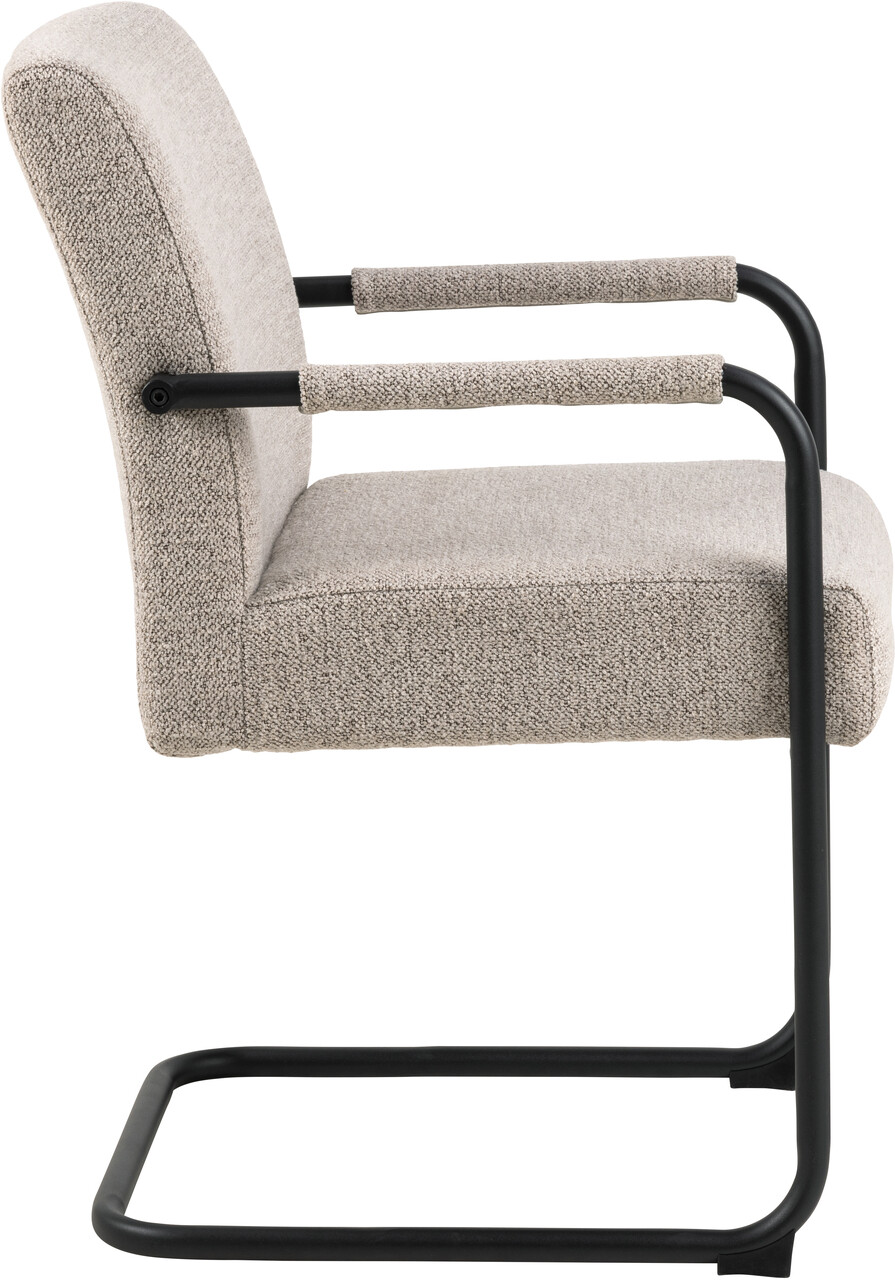 Scaun Adele, Actona, 50.5x64.5x84.5 cm, tesatura Boucle/otel, bej - view 8