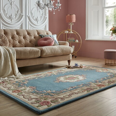 Covor Aubusson Blue, Flair Rugs, 150x240 cm, lana, albastru