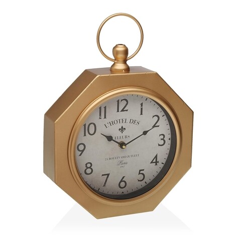 Ceas de perete emerson, versa, 28 x 38.5 cm, metal, auriu