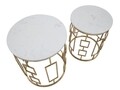 Set 2 masute Cube, Mauro Ferretti, fier, auriu