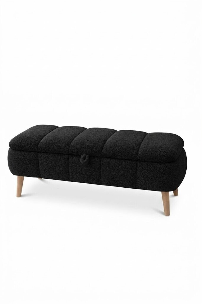 Banca, Hanah Home, Sara, 90x45x35 cm, Negru — imaginea 3