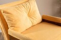 Canapea extensibilă cu 1 loc, Futon, 859FTN2334, Metal , Galben mustar