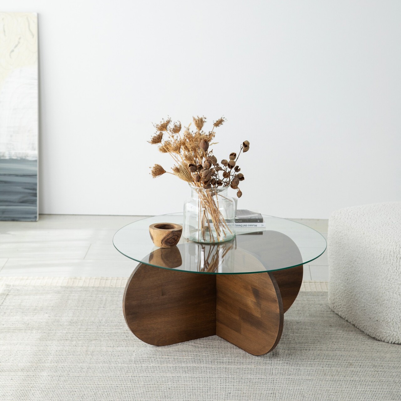 Masuta de cafea, Neostill, Bubble Wood, 75x35x75 cm, Blat: 100% STICLA CALITA, Maro - 1 | YEO
