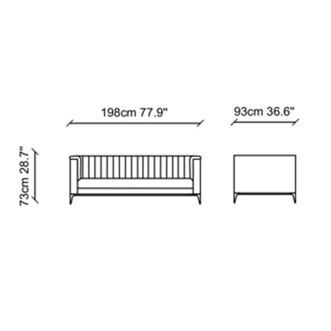 Canapea 2 locuri, Ndesign, 291NDS1123, Lemn, Gri