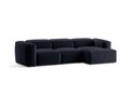 Coltar dreapta 3 locuri, Bergamo, Cosmopolitan Design, 304x152x70 cm, tesatura structurata, albastru navy