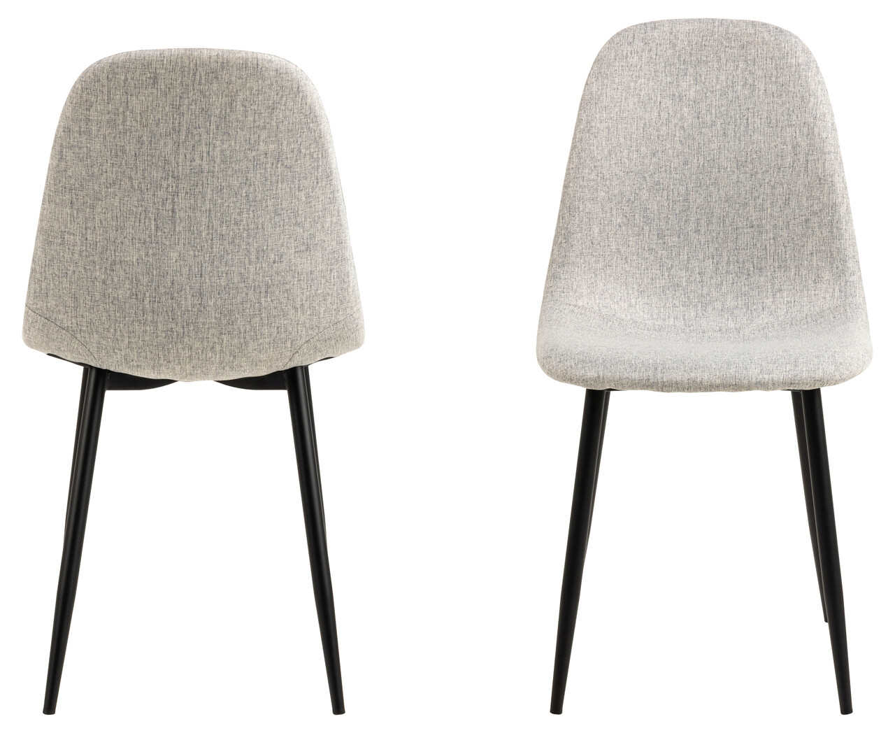 Scaun Celia, Actona, 44x54x86 cm, poliester/otel, gri deschis/negru mat - view 8