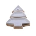 Set tocator si 3 boluri Tree, Decoris, 27.5x20.5x3.8 cm, lemn de bambus/gresie