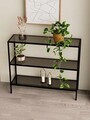 Bufet, Hanah Home, 3 Katlı, 100x85x30 cm, Negru / Fume