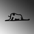 Decoratiune de perete, Elephant 14, Dimensiuni: 63 x 21 cm, Negru
