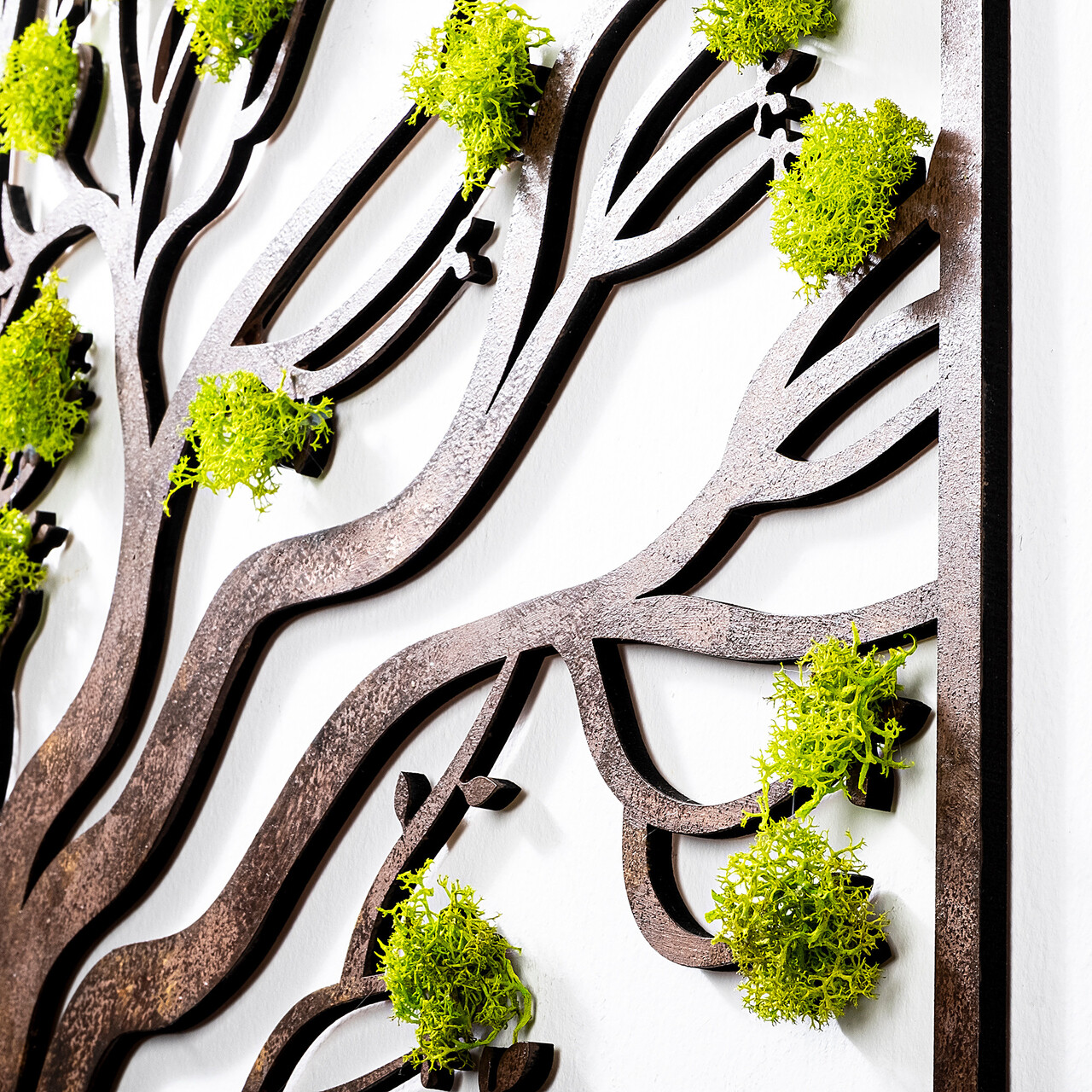 Decoratiune de perete, Tree 1, Dimensiuni: 90 x 1 x 44 cm, Verde/Maro - view 3