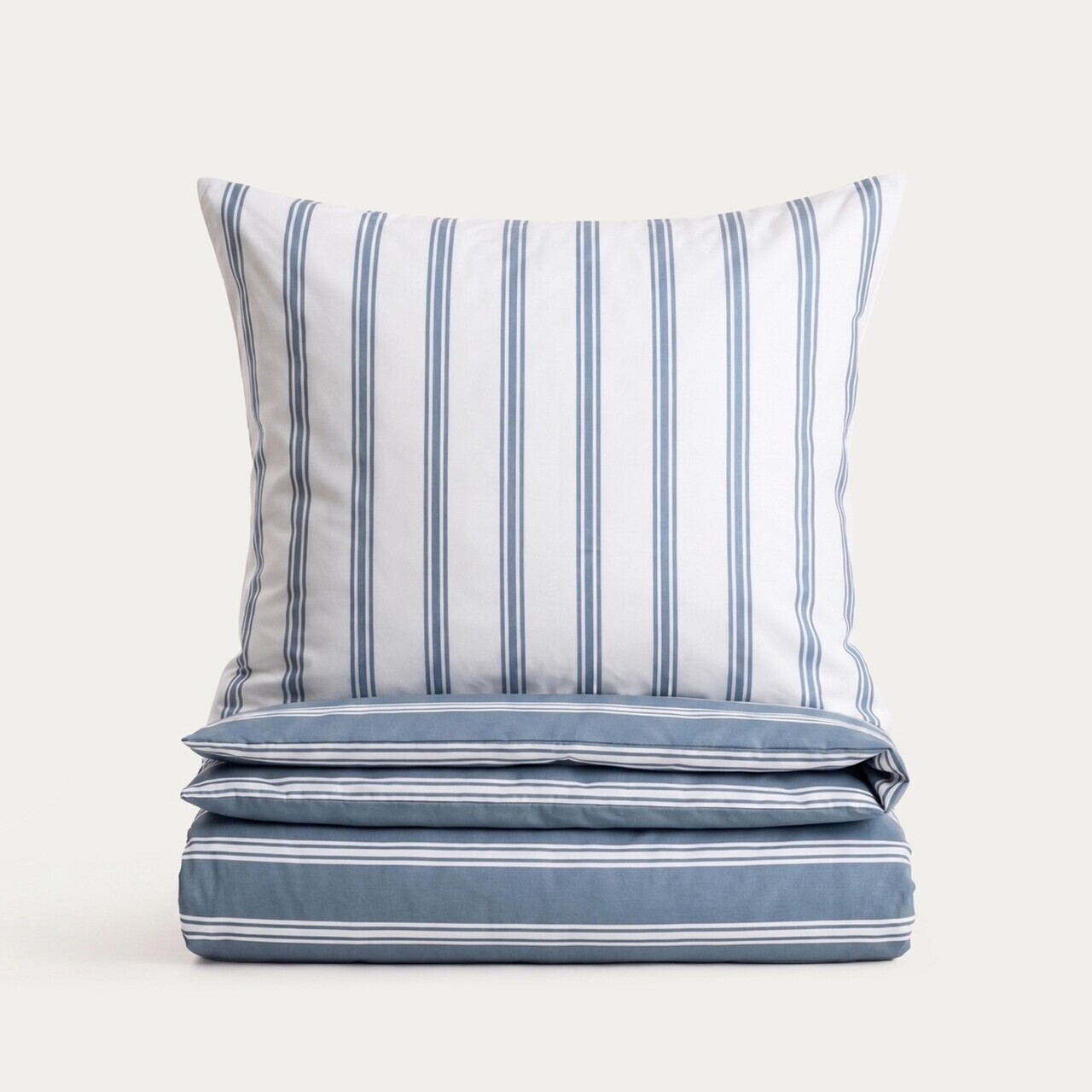 Lenjerie de pat King Size, Aris, Homla, 200x220 cm, 3 piese, microfibra din poliester, alb/albastru