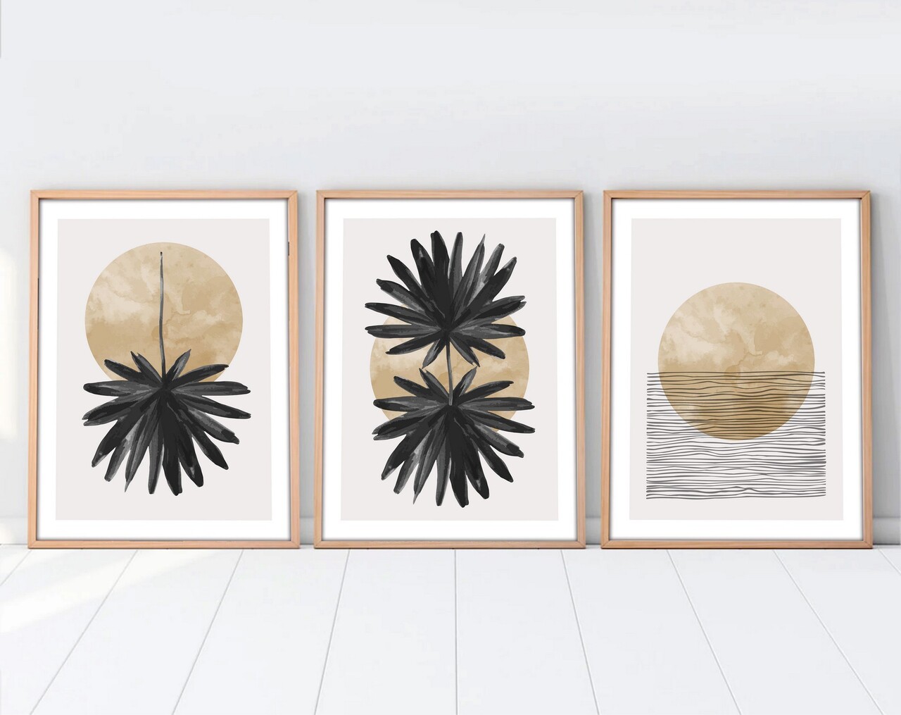 Set 3 tablouri decorative, Huhu210, Cadru: 100% LEMN MASIV (Grosime: 2,5 cm), Multicolor - view 6
