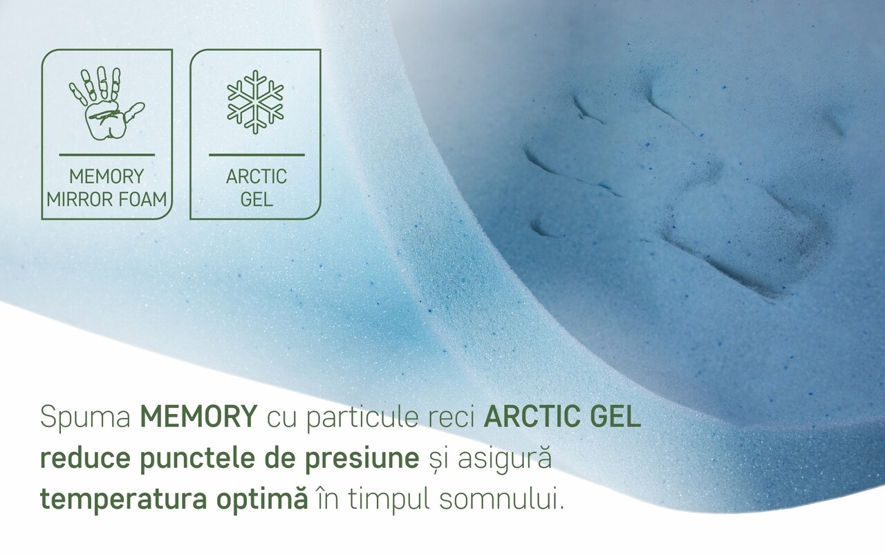 Saltea Green Future, Lavanda Therapy 14+2, Memory Arctic Gel, Super Ortopedica, Anatomica, 80x200 Cm