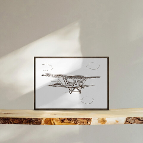 Tablou decorativ, td131, lemn, desenat manual, natural