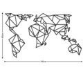 Decoratiune de perete, World Map Metal Decor 4, Metal, Dimensiune: 140 x 80 cm, Negru